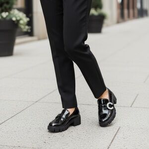 Steve Madden Black Patent Loafers